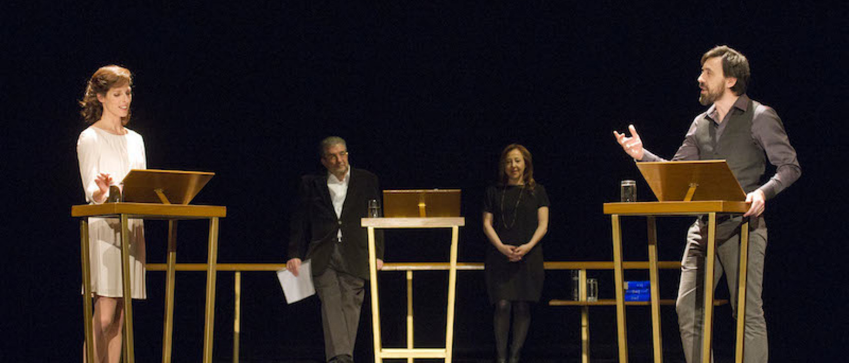 Beatriz Argüello, Carmen Machi e Israel Elejalde durante la representación. Foto: Daniel Alonso, CDT.