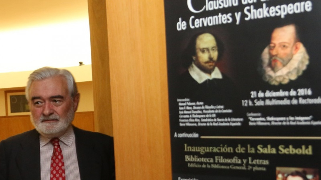 El director de la RAE ha hablado de «Cervantes, Shakespeare y las imágenes». Foto: UA
