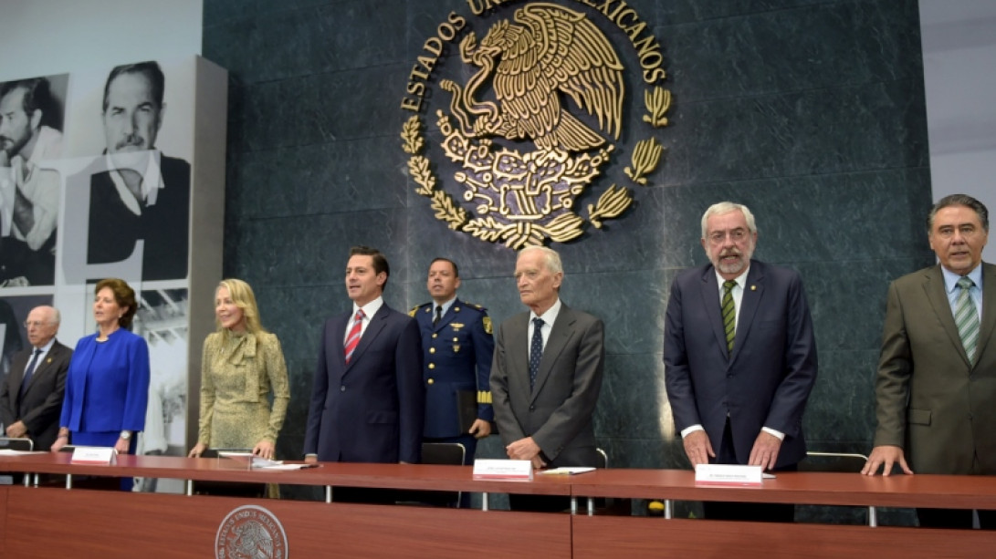 Acto de entrega del Premio Internacional Carlos Fuentes a la Creación Literaria. Foto: Gobierno de México.