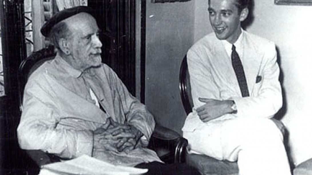 Russell P. Sebold y Pío Baroja, en 1952. Foto: Biblioteca Virtual Miguel de Cervantes.