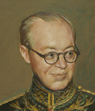 Detalle del retrato de Agustín González de Amezúa por M. de Molina (1942-1953). N.º inv.: 218. © Real Academia de la Historia 