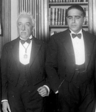 Gregorio Marañón el día de su ingreso en la RAE, 8.4.1934. De izquierda a derecha: Ramón Menéndez Pidal, Niceto Alcalá-Zamora, Gregorio Marañón y Salvador de Madariaga. Foto:  © ABC