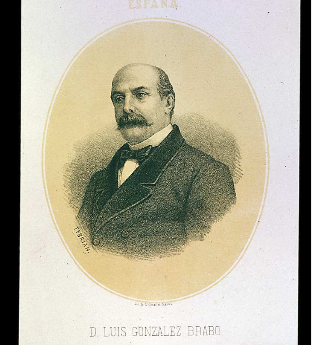 Retrato de Luis González Bravo por Eusebio Zarza. Litografía de N. González (Madrid, 1868). © Biblioteca Nacional de España