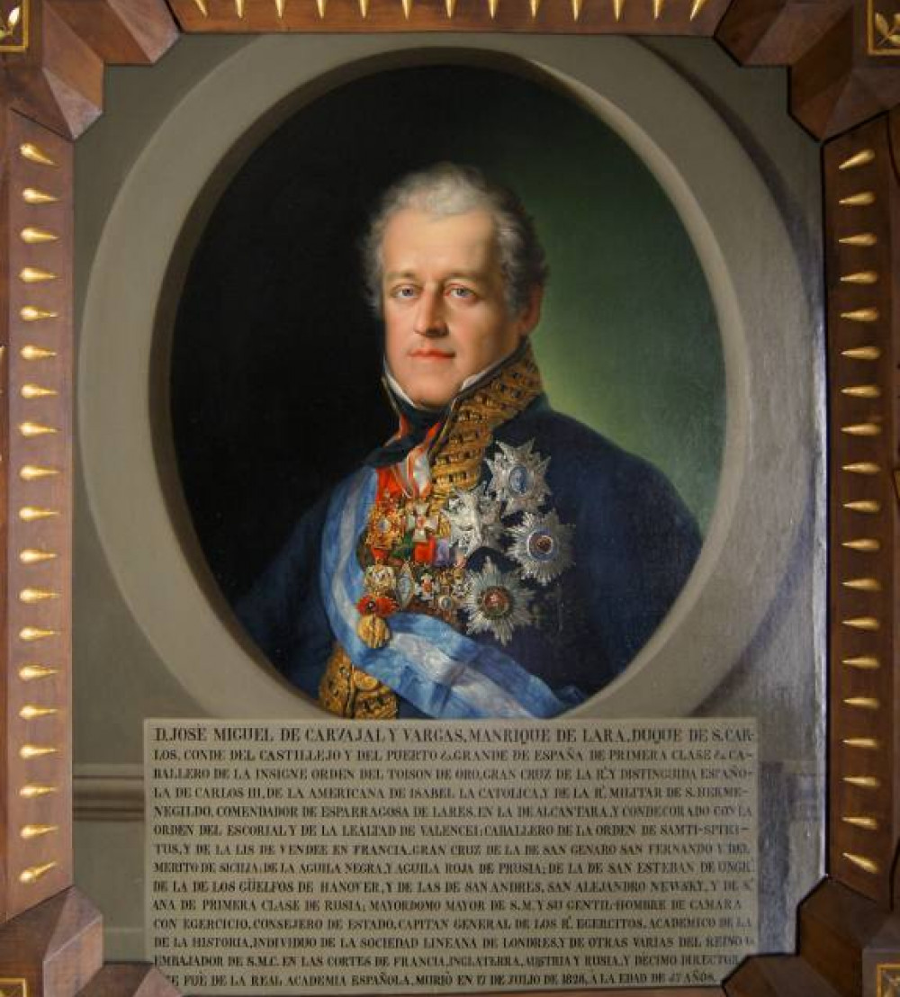Retrato de José Miguel de Carvajal conservado en la RAE