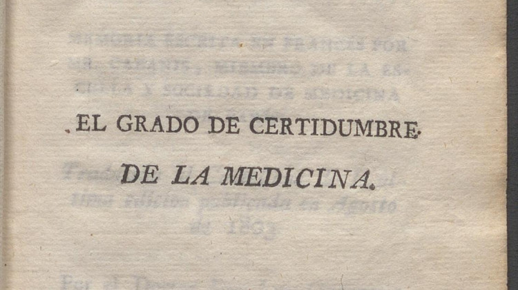 El grado de certidumbre de la medicina /| Reprod. digital.