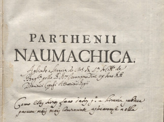 Nicolai Parthenii Giannettasii ... Naumachica, seu de Bello Navali libri V...| Nicolai Parthenii Gia