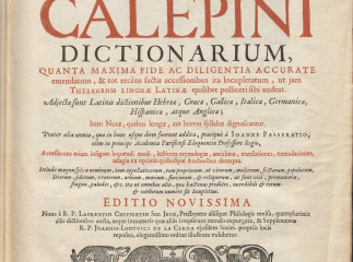 Ambrosii Calepini Dictionarium| : quanta maxima fide ac diligentia accurate, emendatum ... ut jam th