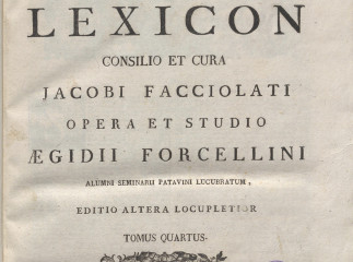 Totius Latinitatis Lexicon ... Tomus primus[-quartus] /| Reprod. digital.