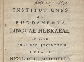 Institutiones ad fundamenta linguae hebraeae| : in usum studiosae juventutis /| Reprod. digital.