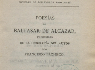 Poesías de Baltasar de Alcázar /| Reprod. digital.