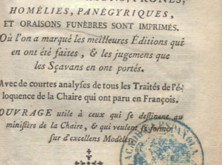 Dictionnaire portatif des prédicateurs françois| : dont les sermons, prônes, homélies, panégyriques 