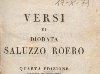 Versi di Diodata Saluzzo Roero.| Reprod. digital.