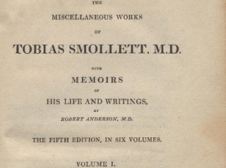The miscellaneous works of Tobias Smollett, M.D. /| Contiene: v. I. The life of smollet and the adve
