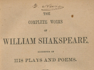 The complete works of William Shakspeare [sic]| : consisting of his plays and poems /| Reprod. digital.