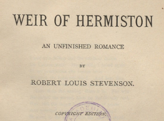 Weir of Hermiston| : an unfinished romance /| Reprod. digital.