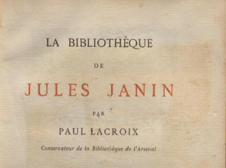 La bibliothèque de Jules Janin /| Reprod. digital.