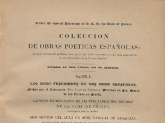Colección de obras poéticas españolas ...| : dividida en tres partes con un apéndice : parte I ... /