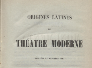 Origines latines du théatre moderne /| Reprod. digital.