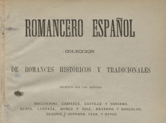 Romancero español| : colección de romances históricos y tradicionales /| Reprod. digital.