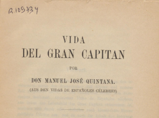 Vida del Gran Capitán /| Reprod. digital.| Vidas de españoles célebres.
