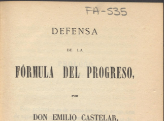 Defensa de la fórmula del progreso /| Reprod. digital.