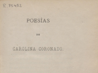 Poesías de Carolina Coronado.| Reprod. digital.