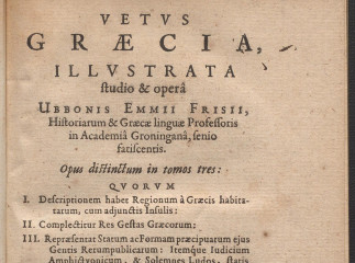 Vetus Graecia /| : opus distinctum in tomos tres.| Reprod. digital.