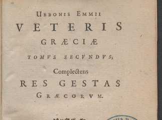 Vetus Graecia /| : opus distinctum in tomos tres.| Reprod. digital.