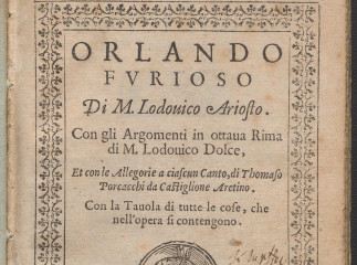 Orlando furioso /| Cinque canti di M. Lodouico Ariosto I quali seguono la materia del Furioso, h. 23