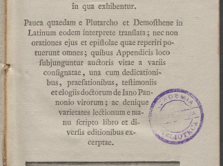 Iani Pannonii Opusculorum pars altera, in qua exhibentur : Pauca quaedam e Plutarcho et Demosthene i