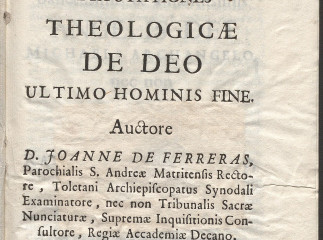Disputationes theologicae de Deo ultimo hominis fine /| Reprod. digital.