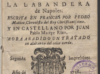 Historia de la prosperidad infelìz de Felipa de Catanea, la labandera de Napoles /| Color verde, a l