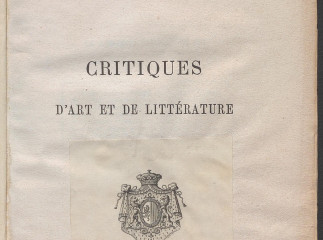 Critiques d'art et de littérature /| Reprod. digital.