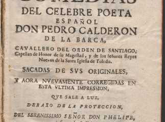 Septima parte de comedias del celebre poeta español don Pedro Calderon de la Barca.| Auristela y Lis