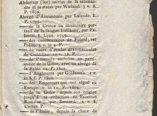 Catálogo de los libros franceses que se hallan venales en la librería de la Viuda de Ramos, Carrera de San Gerónimo.| Reprod. digital.