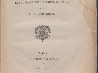 Mémoire sur les ouvrages de Guillaume de Nangis /| Reprod. digital.