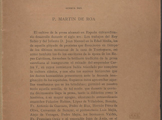 Apuntes biobibliográficos acerca del P. Martín de Roa /| Extracto del homenaje á Menéndez y Pelayo e