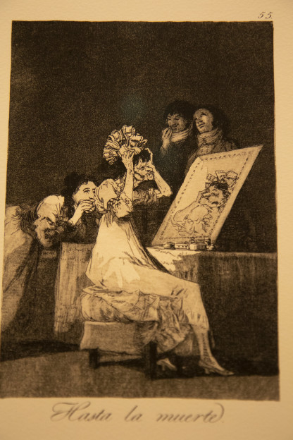 Detalle de un grabado de Goya