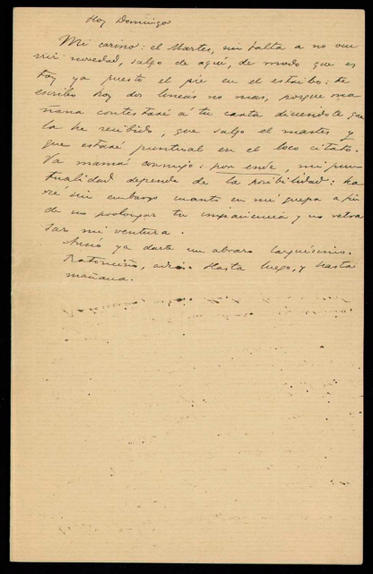 Carta de Emilia Pardo Bazán a Benito Pérez Galdós