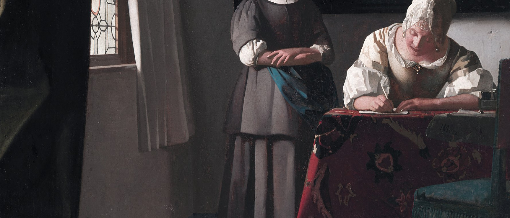 «Mujer escribiendo» de Johannes Vermeer (imagen: Wikimedia Commons)