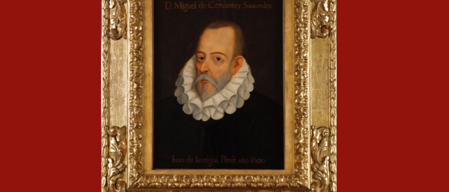Retrato apócrifo de Cervantes, atribuido erróneamente a Juan de Jáuregui, que preside el salón de actos de la RAE.