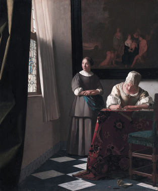 «Mujer escribiendo» de Johannes Vermeer (imagen: Wikimedia Commons)