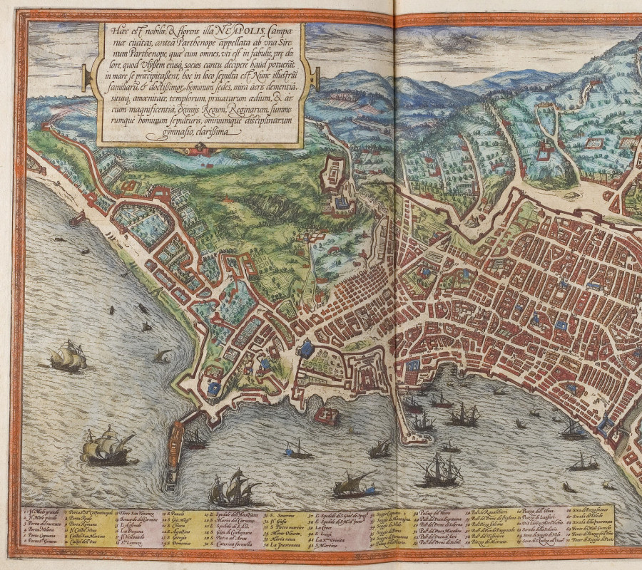 Mapa del siglo XVI de Nápoles (Wikipedia)