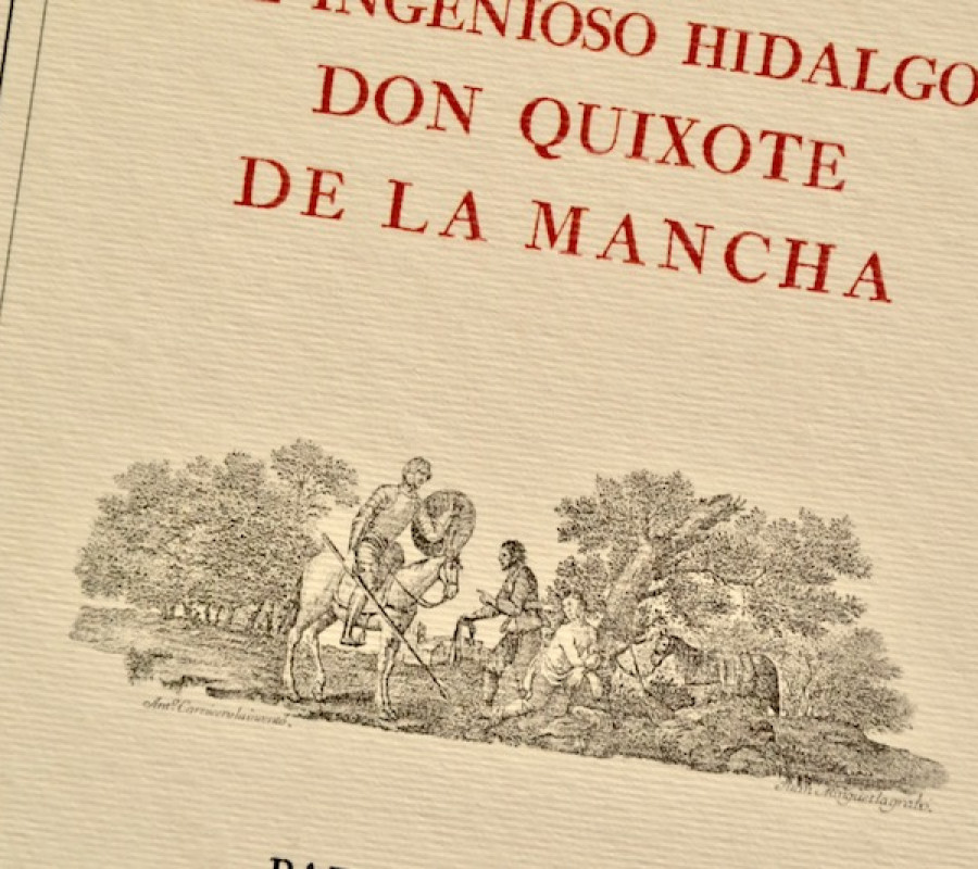 Primer tomo del «Quijote» de Ibarra. Detalle.