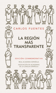 Portada de la edición conmemorativa «La región más transparente», de Carlos Fuentes, 2009