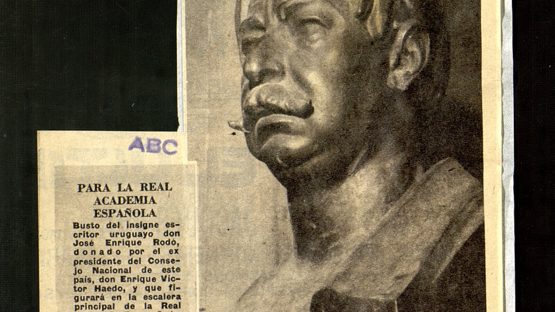 Recorte de ABC sobre la donación del busto de Rodó (foto: Archivo RAE)