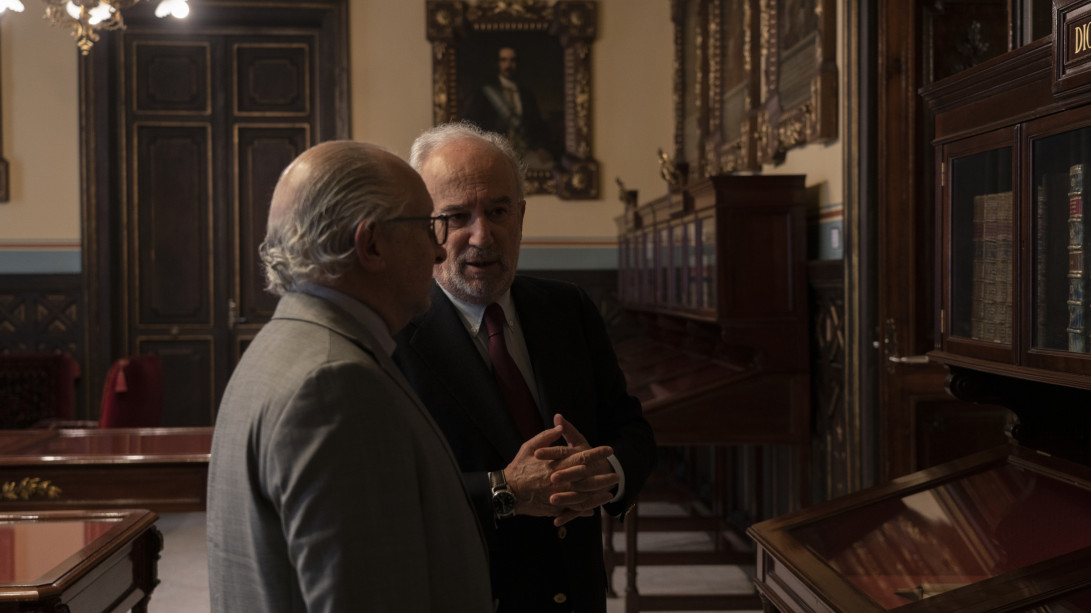Santiago Muñoz Machado, director de la RAE y presidente de la ASALE, y Pablo da Silva, ministro de Educación y Cultura de Uruguay