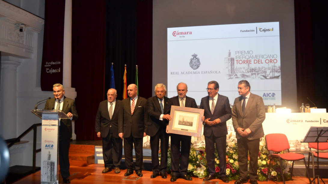 La labor de la RAE, reconocida con el Premio Iberoamericano Torre del Oro (foto: Cámara de Comercio de Sevilla)