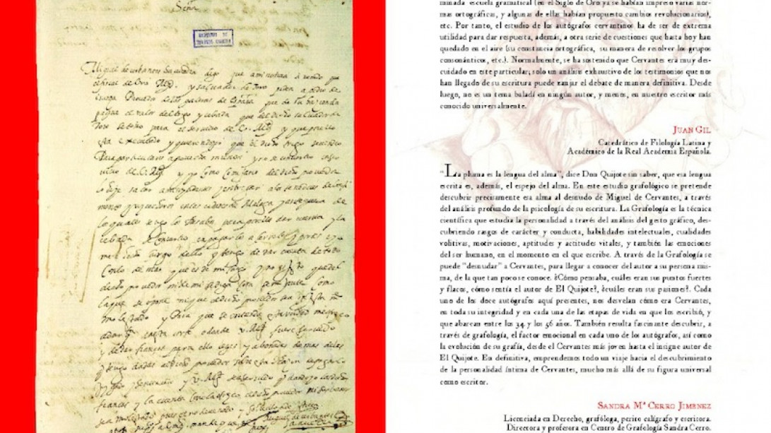 Página de los «Autógrafos de Miguel de Cervantes», prologados por el director de la RAE.