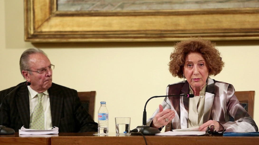 Carmen Iglesias y Pedro Cerezo inauguran el ciclo cervantino del Instituto de España.